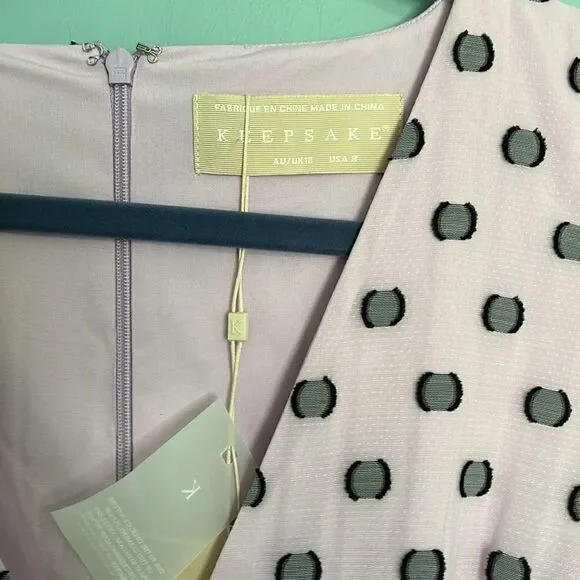 KeepsakeShort Dots Casual Style A-line Flared V-Neck Cropped NWT